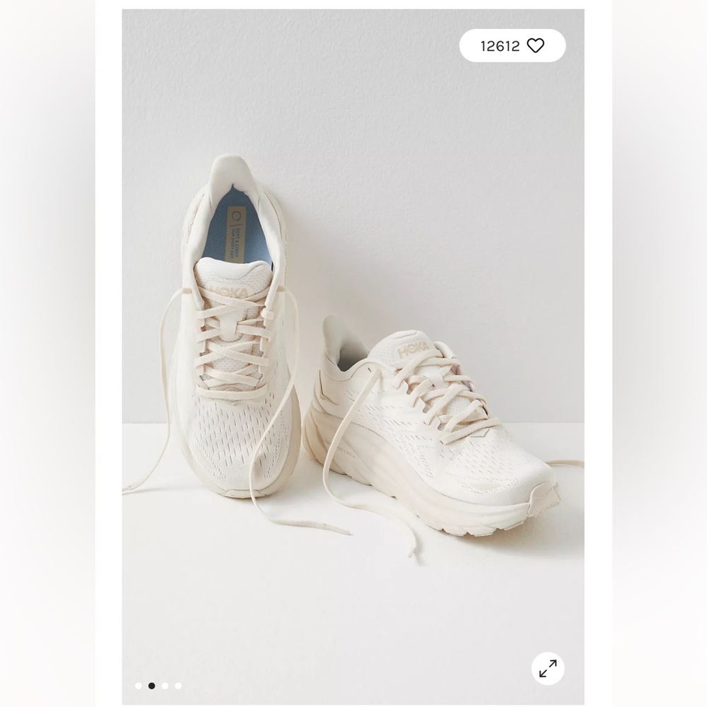COPY - HOKA Clifton 8 Sneakers. Free People. Color: Eggnog/Shifting Sand. Women…